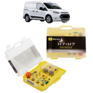 Kit trusa Set becuri H7 compatibila cu FORD TRANSIT CONNECT MPV din 2013-2018, bec far, semnalizare , pozitie, iluminare numar, frana, plafoniera, stop frana