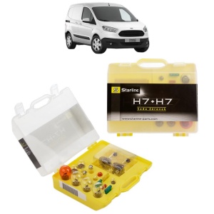 Kit trusa Set becuri H7 compatibila cu FORD TRANSIT COURIER B460 Box Body/MPV din 2014-2023, bec far, semnalizare , pozitie, iluminare numar, frana, plafoniera, stop frana