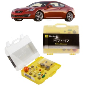 Kit trusa Set becuri H7 compatibila cu HYUNDAI GENESIS Coupe din 2008-2014, bec far, semnalizare , pozitie, iluminare numar, frana, plafoniera, stop frana
