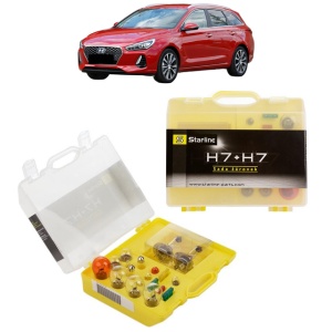Kit trusa Set becuri H7 compatibila cu HYUNDAI i30 Estate (PDE) din 2017-2020, bec far, semnalizare , pozitie, iluminare numar, frana, plafoniera, stop frana