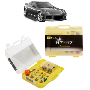 Kit trusa Set becuri H7 compatibila cu MAZDA RX-8 (SE, FE) din 2003-2012, bec far, semnalizare , pozitie, iluminare numar, frana, plafoniera, stop frana