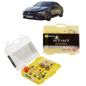Kit trusa Set becuri H7 compatibila cu MERCEDES-BENZ CLA (C118) din 2019-2023, bec far, semnalizare , pozitie, iluminare numar, frana, plafoniera, stop frana
