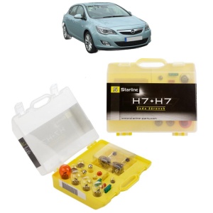 Kit trusa Set becuri H7 compatibila cu OPEL ASTRA J (P10) din 2009-2015, bec far, semnalizare , pozitie, iluminare numar, frana, plafoniera, stop frana