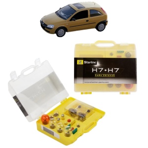 Kit trusa Set becuri H7 compatibila cu OPEL CORSA C (X01) din 2000-2009, bec far, semnalizare , pozitie, iluminare numar, frana, plafoniera, stop frana