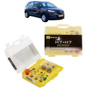 Kit trusa Set becuri H7 compatibila cu OPEL CROSSLAND X Van din 2018-2019, bec far, semnalizare , pozitie, iluminare numar, frana, plafoniera, stop frana