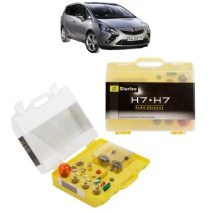 Kit trusa Set becuri H7 compatibila cu OPEL ZAFIRA TOURER C (P12) din 2011-2019, bec far, semnalizare , pozitie, iluminare numar, frana, plafoniera, stop frana