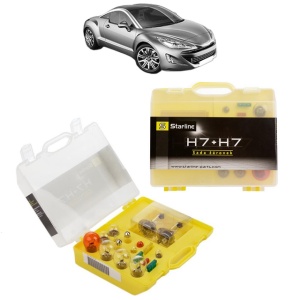 Kit trusa Set becuri H7 compatibila cu PEUGEOT RCZ din 2010-2015, bec far, semnalizare , pozitie, iluminare numar, frana, plafoniera, stop frana