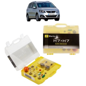 Kit trusa Set becuri H7 compatibila cu SEAT ALHAMBRA VAN (711) din 2015-2022, bec far, semnalizare , pozitie, iluminare numar, frana, plafoniera, stop frana