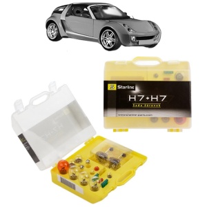 Kit trusa Set becuri H7 compatibila cu SMART ROADSTER Coupe (452) din 2003-2005, bec far, semnalizare , pozitie, iluminare numar, frana, plafoniera, stop frana