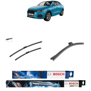 Set 3 stergatoare AUDI Q3 (F3B) din 2018-2024, Bosch Aerotwin, din cauciuc siliconat rezistent