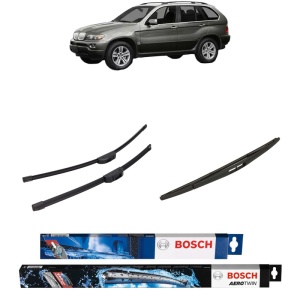 Set 3 stergatoare BMW X5 (E53) din 2000-2006, Bosch Aerotwin Retrofit, din cauciuc siliconat rezistent