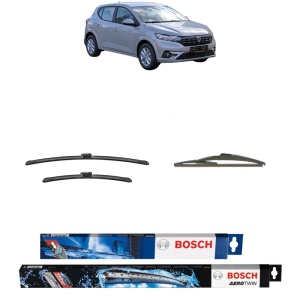 Set 3 stergatoare DACIA SANDERO III din 2021-2022, Bosch Aerotwin, din cauciuc siliconat rezistent