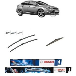 Set 3 stergatoare FORD FOCUS III Saloon din 2010-2020, Bosch Aerotwin Multi, din cauciuc siliconat rezistent