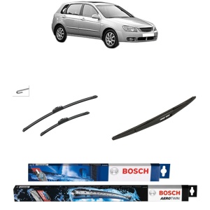 Set 3 stergatoare KIA CERATO I Hatchback (LD) din 2004-2008, Bosch Aerotwin Retrofit, din cauciuc siliconat rezistent