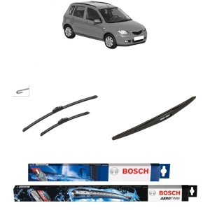 Set 3 stergatoare MAZDA 2 (DY) din 2003-2007, Bosch Aerotwin Retrofit, din cauciuc siliconat rezistent