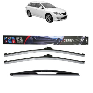 Set 3 stergatoare MAZDA 6 Estate (GH) din 2007-2013, Derby, din cauciuc siliconat rezistent