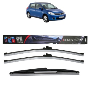 Set 3 stergatoare NISSAN TIIDA Hatchback (C11) din 2004-2013, Derby, din cauciuc siliconat rezistent