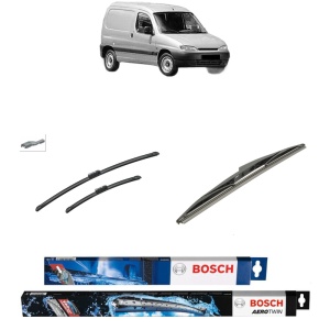 Set 3 stergatoare PEUGEOT PARTNER Box Body/MPV (5_, G_) din 1996-2015, Bosch Aerotwin, din cauciuc siliconat rezistent