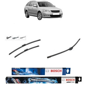 Set 3 stergatoare SKODA OCTAVIA II Combi (1Z5) din 2004-2013, Bosch Aerotwin Multi, din cauciuc siliconat rezistent