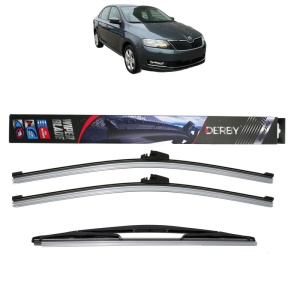 Set 3 stergatoare SKODA RAPID (NH3, NK3, NK6) din 2012-2022, Derby, din cauciuc siliconat rezistent