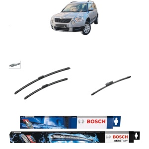Set 3 stergatoare SKODA YETI (5L) din 2009-2017, Bosch Aerotwin, din cauciuc siliconat rezistent