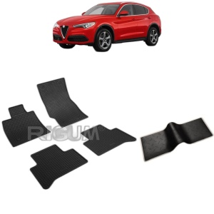 Set 5 covorase auto ALFA ROMEO STELVIO din 01.2017 - 2026, cu covoras tunel median, Caroserie SUV