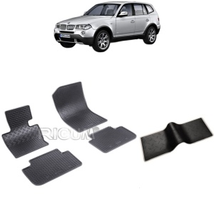 Set 5 covorase auto BMW X3 E83 din 01.2004 - 10.2010, cu covoras tunel median, Caroserie SUV