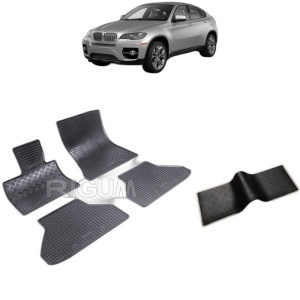 Set 5 covorase auto BMW X6 E71 din 06.2008 - 10.2014, cu covoras tunel median, Caroserie SUV