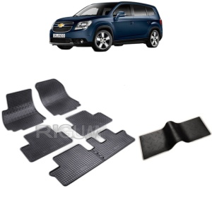 Set 5 covorase auto CHEVROLET ORLANDO din 2011 - 2018, cu covoras tunel median, Caroserie VAN 7 LOCURI