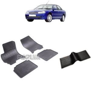 Set 5 covorase auto FORD MONDEO III din 2001 - 08.2007, cu covoras tunel median, Caroserie SEDAN