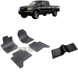 Set 5 covorase auto FORD RANGER din 2012 - 11.2015, cu covoras tunel median, Caroserie PICK-UP