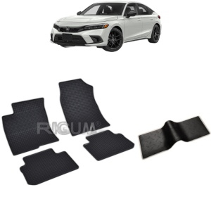 Set 5 covorase auto HONDA CIVIC XI din 11.2022 - 2026, cu covoras tunel median, Caroserie HATCHBACK