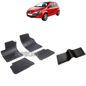 Set 5 covorase auto HYUNDAI GETZ din 2002 - 2008, cu covoras tunel median, Caroserie HATCHBACK