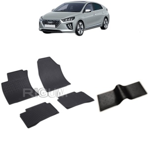 Set 5 covorase auto HYUNDAI IONIQ HYBRID din 10.2016 - 2026, cu covoras tunel median, Caroserie HATCHBACK HYBRID