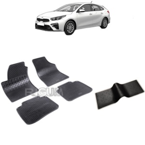 Set 5 covorase auto KIA CERATO I din 2004 - 2009, cu covoras tunel median, Caroserie HATCHBACK