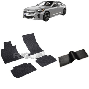 Set 5 covorase auto KIA STINGER din 10.2017 - 2026, cu covoras tunel median, Caroserie SEDAN 4X4