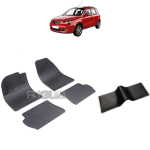 Set 5 covorase auto MAZDA 2 I din 2002 - 08.2007, cu covoras tunel median, Caroserie HATCHBACK