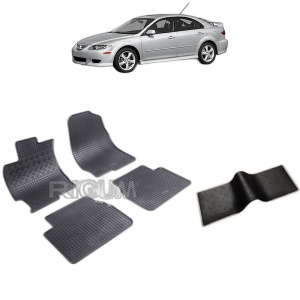 Set 5 covorase auto MAZDA 6 I din 02.2002 - 2008, cu covoras tunel median, Caroserie HATCHBACK