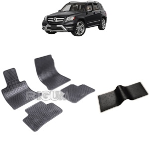 Set 5 covorase auto MERCEDES GLK X204 din 06.2008 - 08.2015, cu covoras tunel median, Caroserie SUV