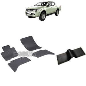 Set 5 covorase auto MITSUBISHI L200 din 06.2015 - 11.2022, cu covoras tunel median, Caroserie PICK-UP