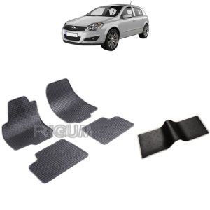 Set 5 covorase auto OPEL ASTRA H din 2004 - 12.2014, cu covoras tunel median, Caroserie HATCHBACK