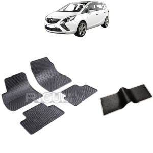 Set 5 covorase auto OPEL ZAFIRA C din 01.2012 - 07.2019, cu covoras tunel median, Caroserie VAN 5 LOCURI