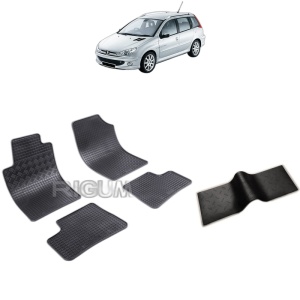 Set 5 covorase auto PEUGEOT 206 din 2002 - 2007, cu covoras tunel median, Caroserie COMBI