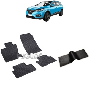 Set 5 covorase auto RENAULT KADJAR din 06.2015 - 09.2022, cu covoras tunel median, Caroserie SUV