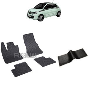Set 5 covorase auto RENAULT TWINGO III din 08.2014 - 2026, cu covoras tunel median, Caroserie HATCHBACK