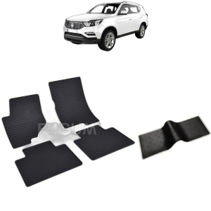 Set 5 covorase auto SSANG YONG REXTON Y400 din 11.2017 - 2026, cu covoras tunel median, Caroserie SUV