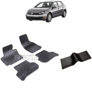 Set 5 covorase auto VOLKSWAGEN GOLF 6 5K PLUS din 04.2009 - 2014, cu covoras tunel median, Caroserie HATCHBACK