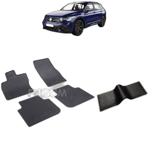 Set 5 covorase auto VOLKSWAGEN TIGUAN II ALLSPACE din 11.2017 - 2024, cu covoras tunel median, Caroserie SUV