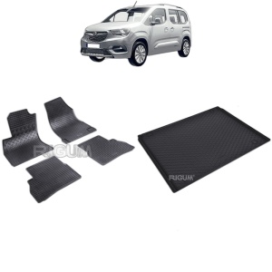 Set Covorase Auto Si Tavita Portbagaj OPEL COMBO D din 2012 - 12.2017, caroserie van 5 locuri, AMPATAMENT L1, 5 LOCURI