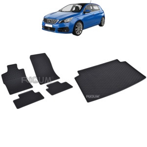 Set Covorase Auto Si Tavita Portbagaj PEUGEOT 308 III din 12.2021 - 2026, caroserie hatchback, PORTBAGAJ INFERIOR, FARA PODEA REGLABILA PE INALTIME